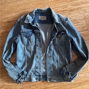 All saints men denim jacket size medium